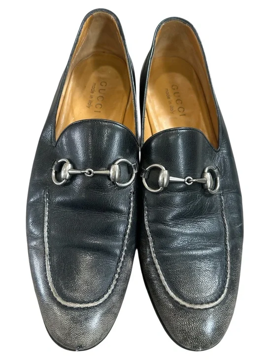 Gucci Horsebit distressed leather loafers black Size 7