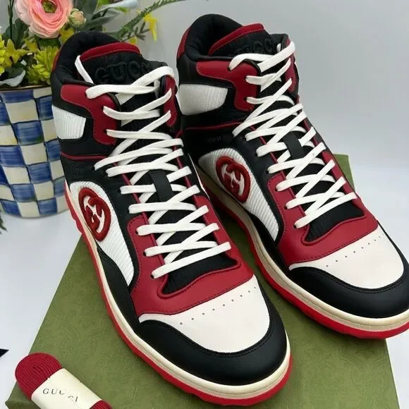 Men’s Gucci Mac 80 leather high top sneaker size 12.5 made in Italy