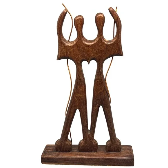 Vintage Mid-Century Modernist  Wooden Warrior‎  Sculpture 7