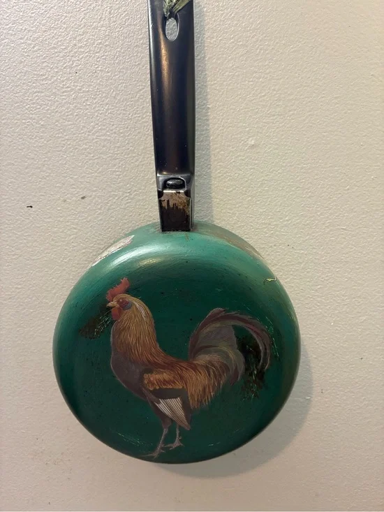 Green Rooster Decorative Wall Pan