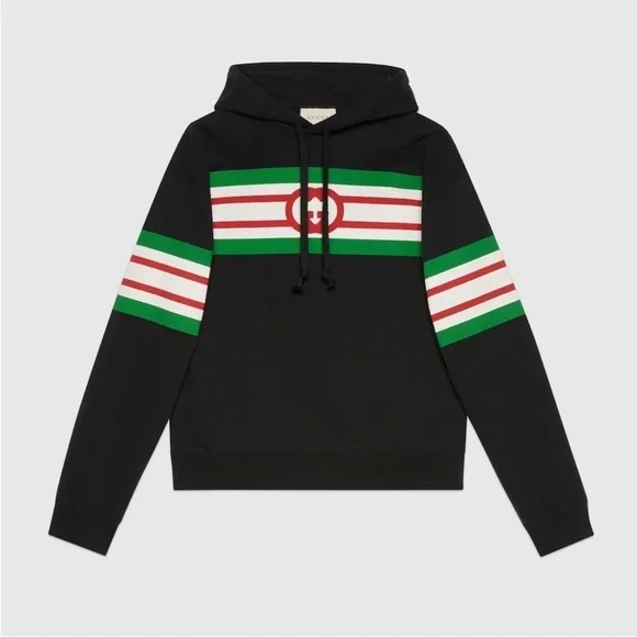 Men's Gucci interlocking G web stripe cotton hoodie size XS fits like medium