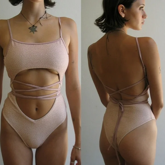 New!Frankie's Bikinis Alice Terry‎ Wrap One Piece Swimsuit