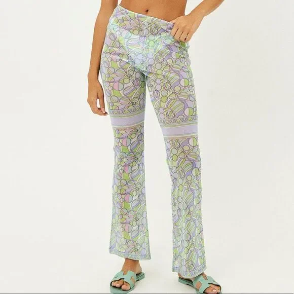 Frankies Bikinis Joey Low Rise Mesh Pants - Vortex Large sheer Coverup‎