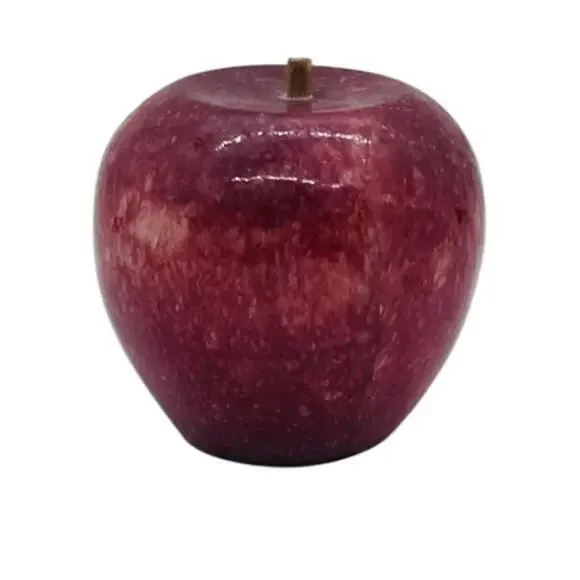 VTG Marble Alabaster Red Apple Paperweight Desk Decor Collectible Gift Retro MCM