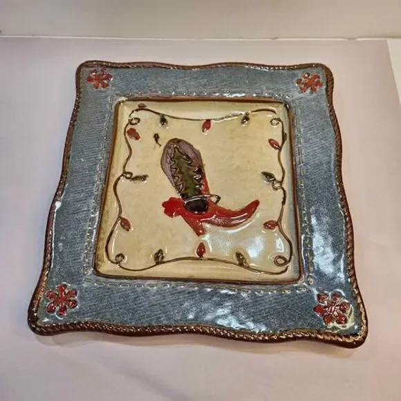 St. Nicholas Square Canyon Ranch Christmas Cowboy Boot Plate