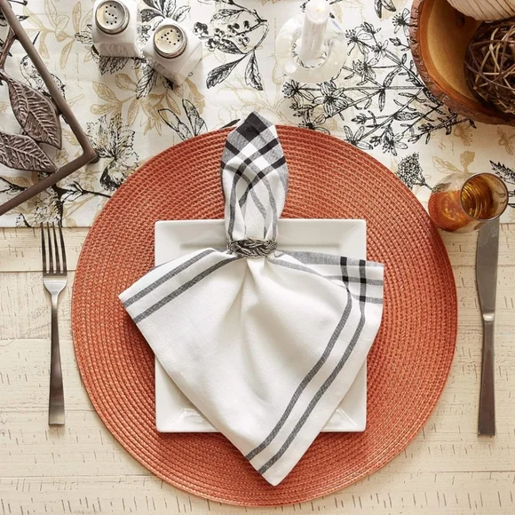 4 piece Set Woven Indoor/Outdoor Placemats or Chairmats, Round, 15