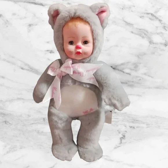 Madame Alexander Hug Me Kitty Doll With Gray Plush Cat Costume & Pink Accents