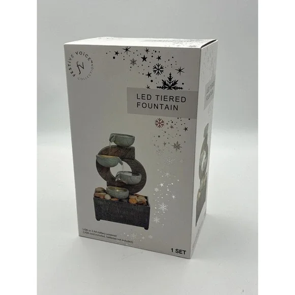 Festive Voice - Tabletop Led Tiered Fountain  (8.5