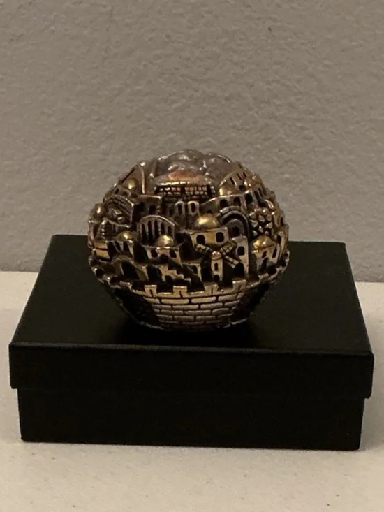 Authenticated Sam Philipe “Jerusalem 3000” .925 Sterling Silver Globe