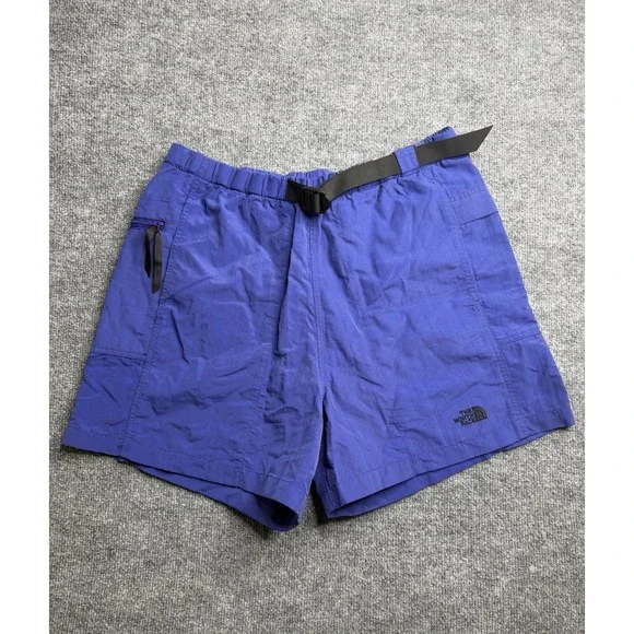 The North Face Mens Class V Belted Shorts Blue Nylon Hiking 4 Inch Inseam M