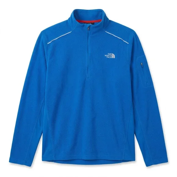 The North Face 1/4 Zip Fleece Men XL Blue‎ Reflective Sleeve Pocket