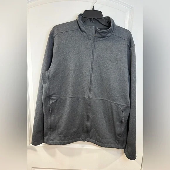 The North Face Men’s Large Gray Full Zip Jacket Embroidered Logo