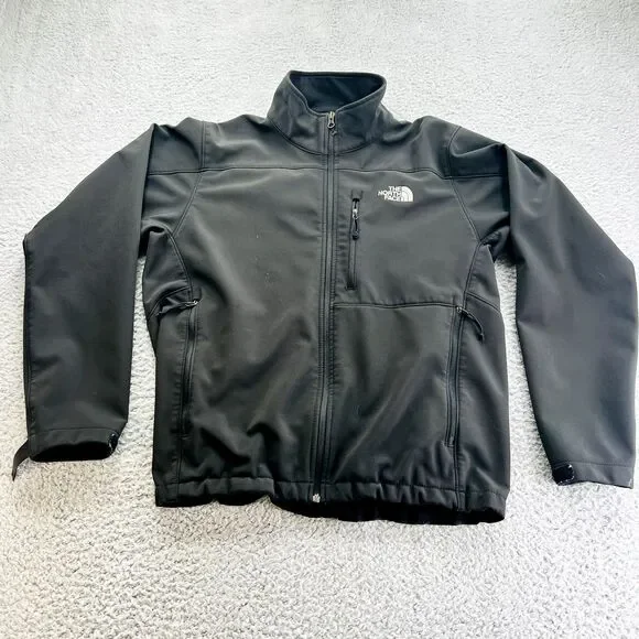 The North Face Jacket Mens Medium Black Apex Risor Softshell Fleece Lined