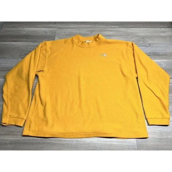 Vintage The North Face Fleece Sweatshirt Crewneck‎ Golden Rod Yellow XL USA Made