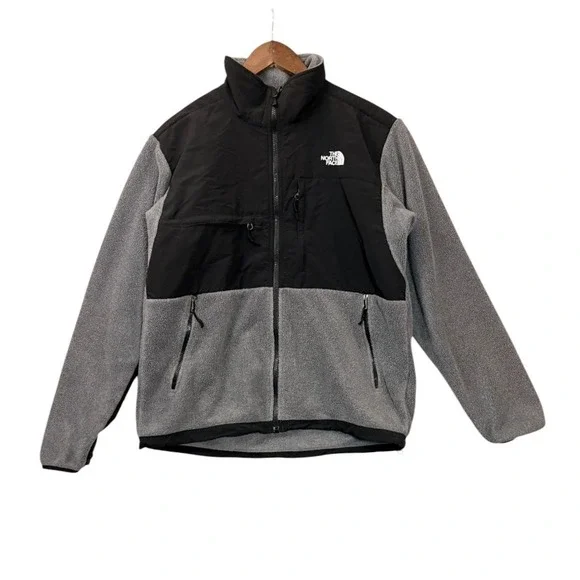 The North Face Mens Denali 2 Jacket M Black Gray Polartec Fleece Zip Up Gorpcore