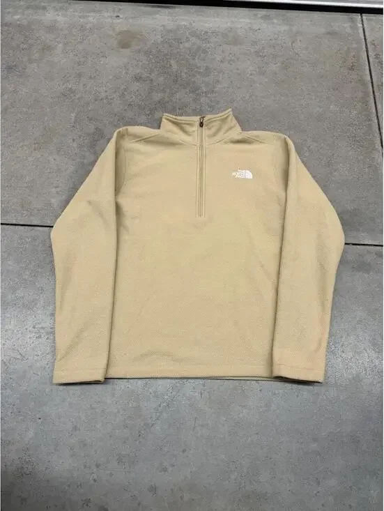 vintage the north face 100 glacier quarter zip beige fleece jacket size medium