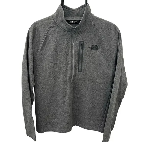 The North Face Canyonlands Long Sleeve Half Zip Heathered Gray Pullover Men's MD