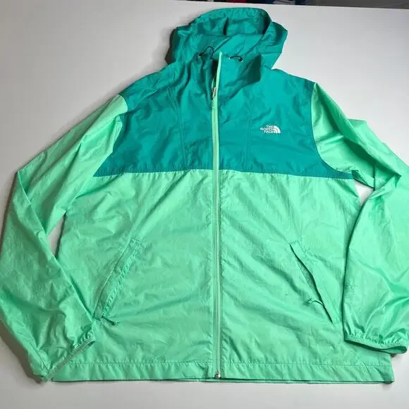 The North Face WindWall Jacket Men’s Large Green Teal Windbreaker Hooded Lightwe