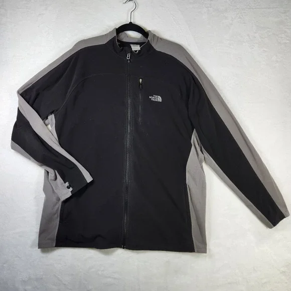 The North Face TKA 100 Fleece Jacket XXL‎ Black Gray Full Zip