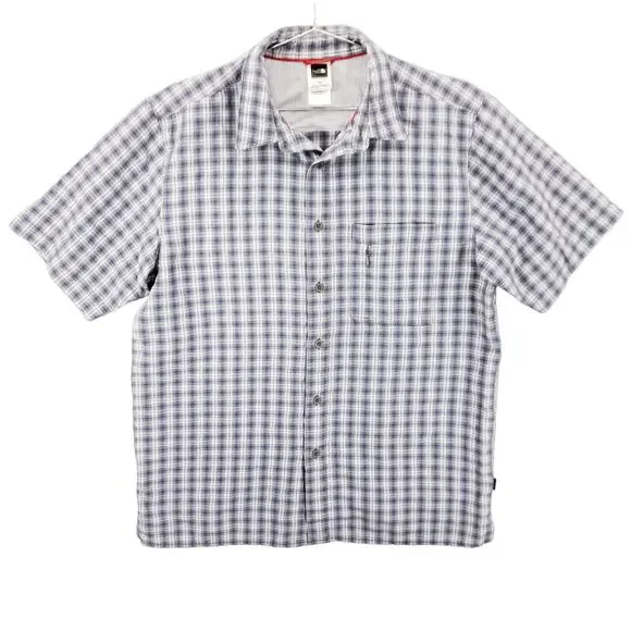 The North Face Shirt Mens M Gray Short Sleeve Outdoor Performance Vent Button Up