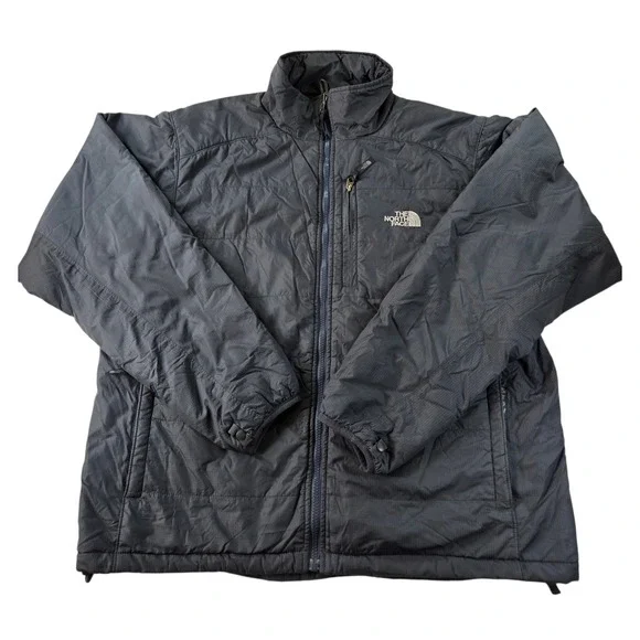 The North Face Mens Large Vintage PrimaLoft Insulated Ripstop Jacket Grey Light