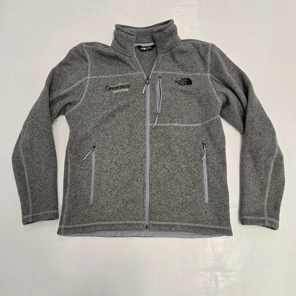 The North Face Heather Gray Pullover Fleece Lined Sweater Jacket Men's Medium‎