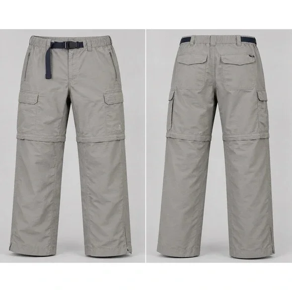 The North Face Convertible Cargo Pants Men's LARGE  Hiking Belted TAN
