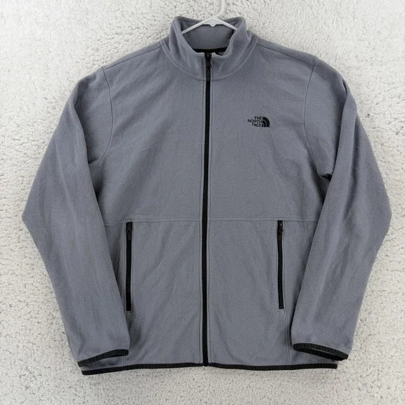 The North Face Jacket Mens Large Gray Fleece Full Zip Outdoor Hiking Casual