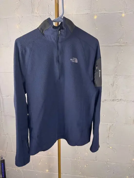 the north face men’s m flashdry fleece 1/4 zip pullover navy blue