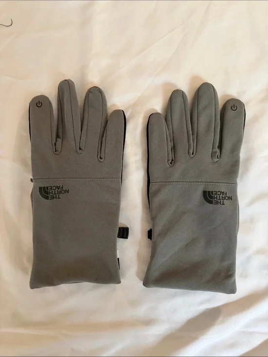 The North Face Men’s Grey Touchscreen Fleece Gloves with Logo