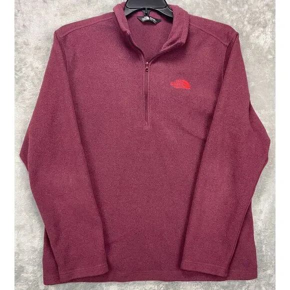 North Face Men's Fleece 1/4 Zip Jacket Size‎ Large Maroon