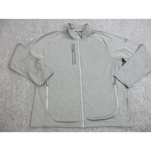 The North Face Jacket Mens XL Gray Full Zip Fleece American Logo‎ Stretch