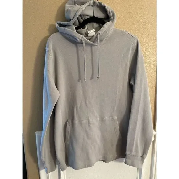 The North Face Men’s Waffle Knit Gray Hooded Pullover L