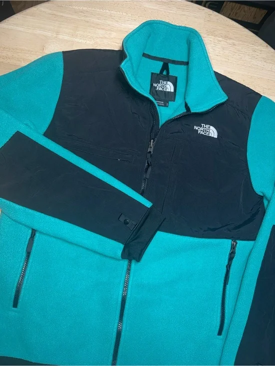 The North Face Teal DENALI 2.0 Men Fleece Full Zipper Jacket Mens Medium Winter