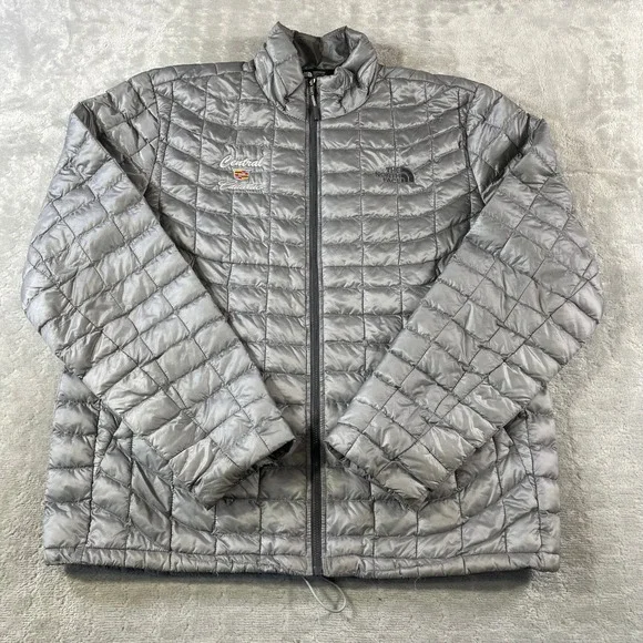 The North Face ThermoBall Jacket Mens Large Gray Puffer Packable Pockets Light‎