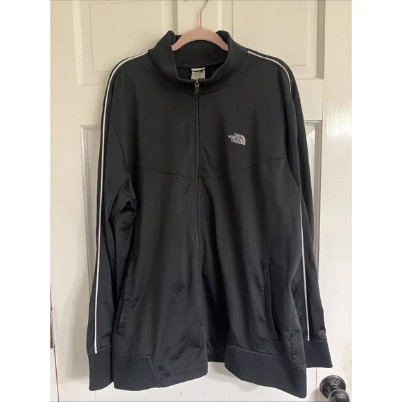 The North Face Men's Black XXL Full-Zip Fleece Track Jacket Polyester Hiking