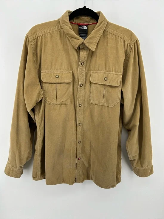 The North Face Corduroy Button-Up Shirt Jacket - Khaki