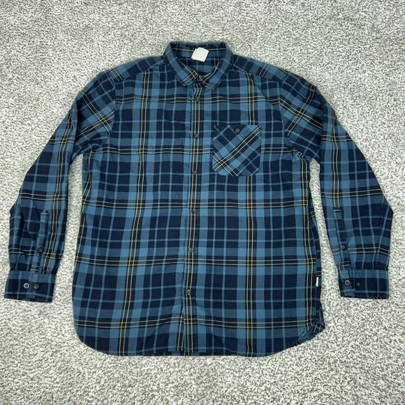 The North Face Shirt Mens XL Blue Plaid Long Sleeve Button Hiking Casual Outdoor