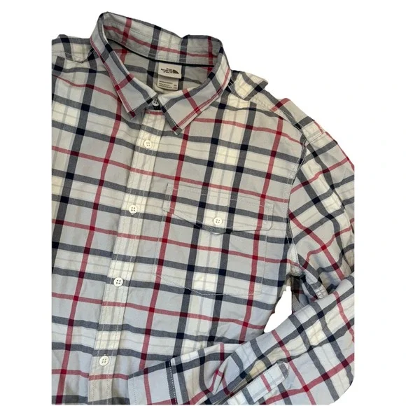 The‎ North Face Men's XXL 2XL Red Black Plaid 100% Cotton Button Front Shirt