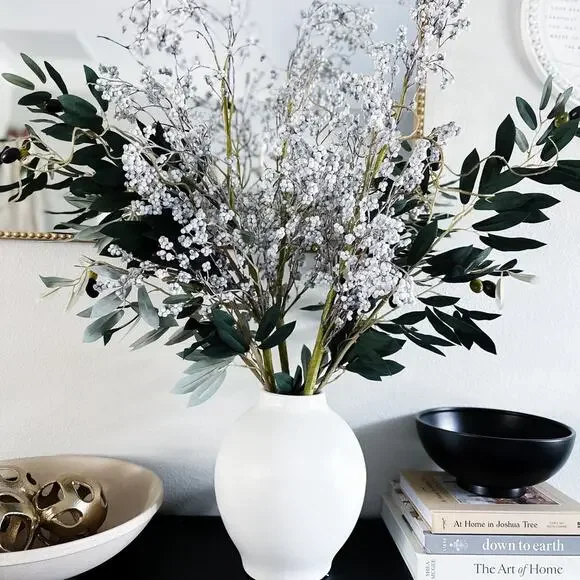3 Artificial Juniper Winter Berry flocked Branch stems 34”