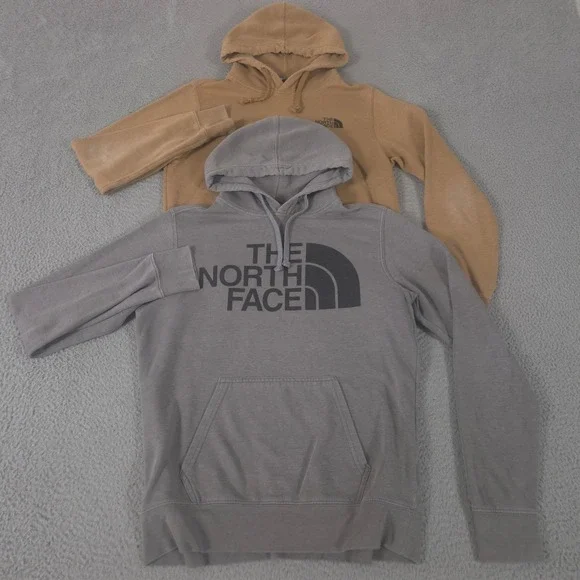 LOT OF 2 The North Face Hoodie Mens Small Red Box Logo Pullover Half Dome Fleece