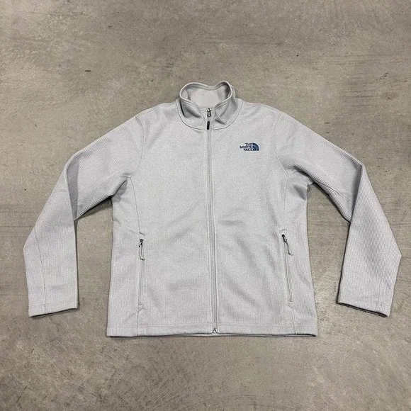 The North Face Krestwood Mens Medium Gray Full Zip Mock Neck Jacket Outdoors