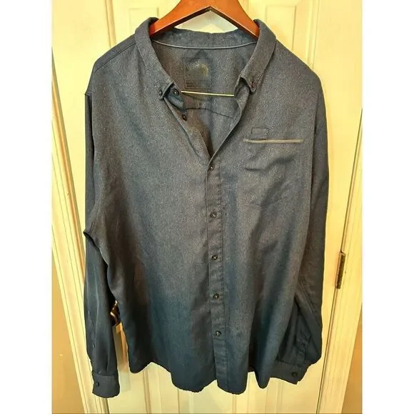 The north face blue button down shirt size XL men’s