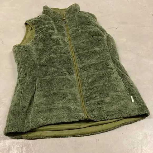 Reversible fur the north face puffer vest jacket