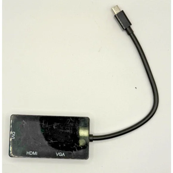 Mini DisplayPort to‎ HDMI VGA DVI Adapter 3-in-1 Multiport Converter – Black