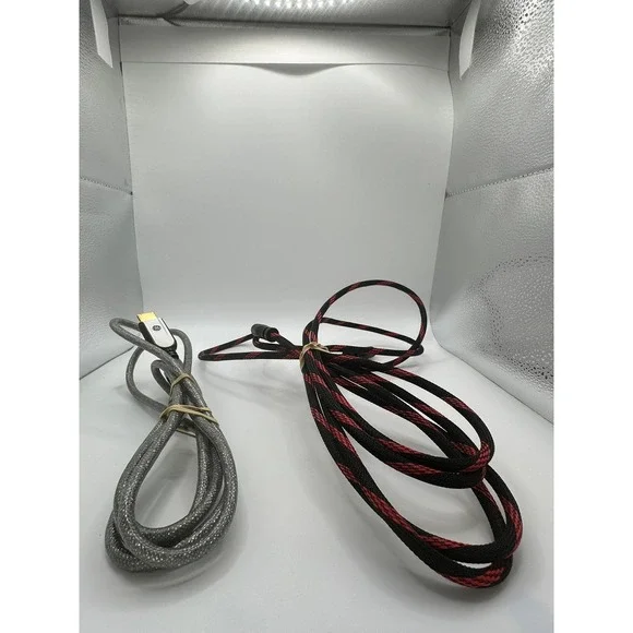 GE and‎ BAM Braided HDMI Cables Lot Silver Red Black High Speed Gold Plated