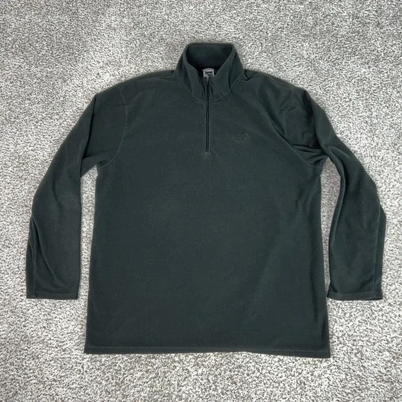 North Face Pullover Mens 2XL Black Fleece Quarter Zip Long Sleeve TKA 100 Hiking