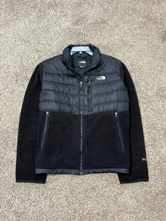 The North Face Denali 550 Down Hybrid Jacket Mens L Black Puffer Fleece Gorp