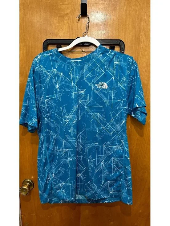 North Face blue and white shirt size large