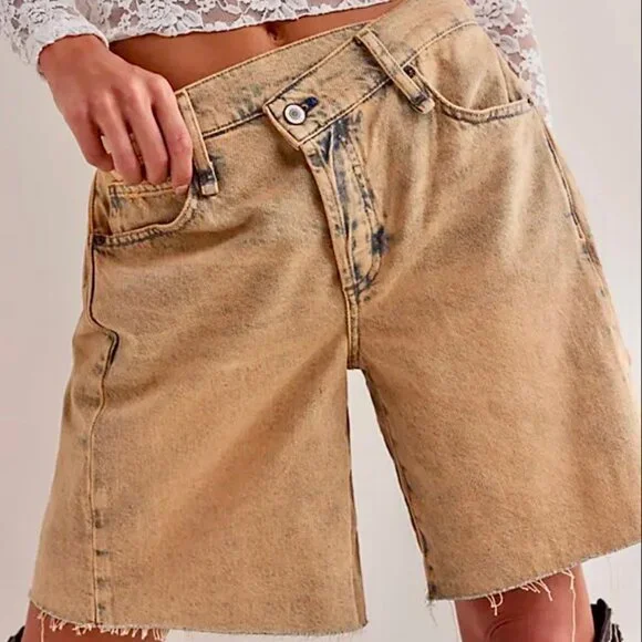 Free People We The Free Boomerang Long Shorts in Cowboy